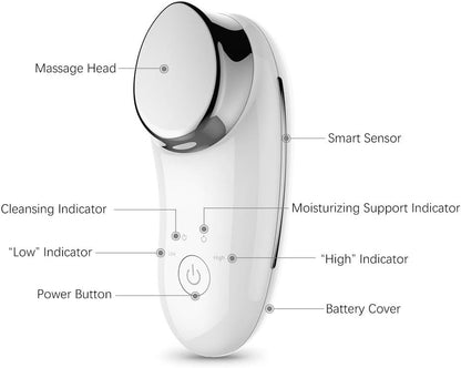 Ionic Facial Massager Deep Cleanser with Vibration Massaging Deep Moisturizer Cleanser Device, Positive and Negative Ions Massager
