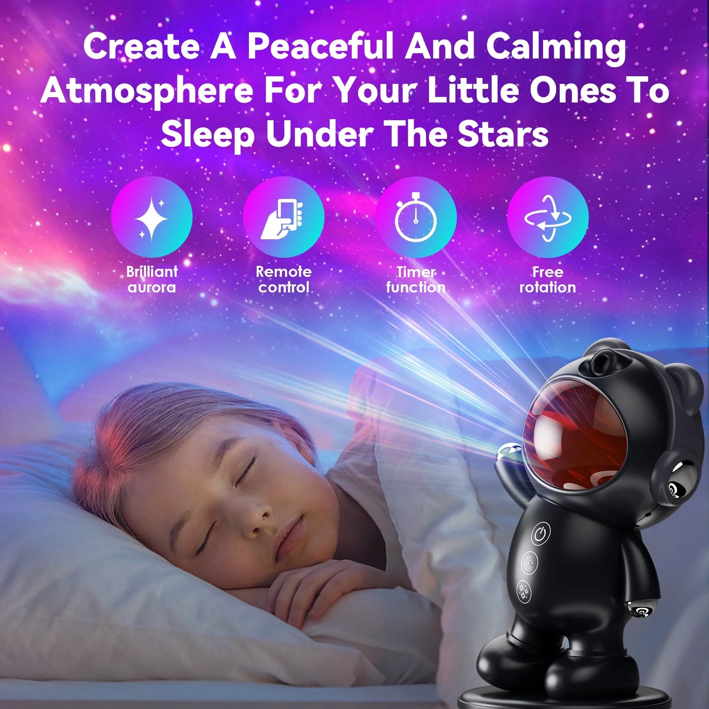 Star Projectors, Galaxy Projector Light for Bedroom ,Timer Remote Ceiling Lamp Night Light for Kids Black