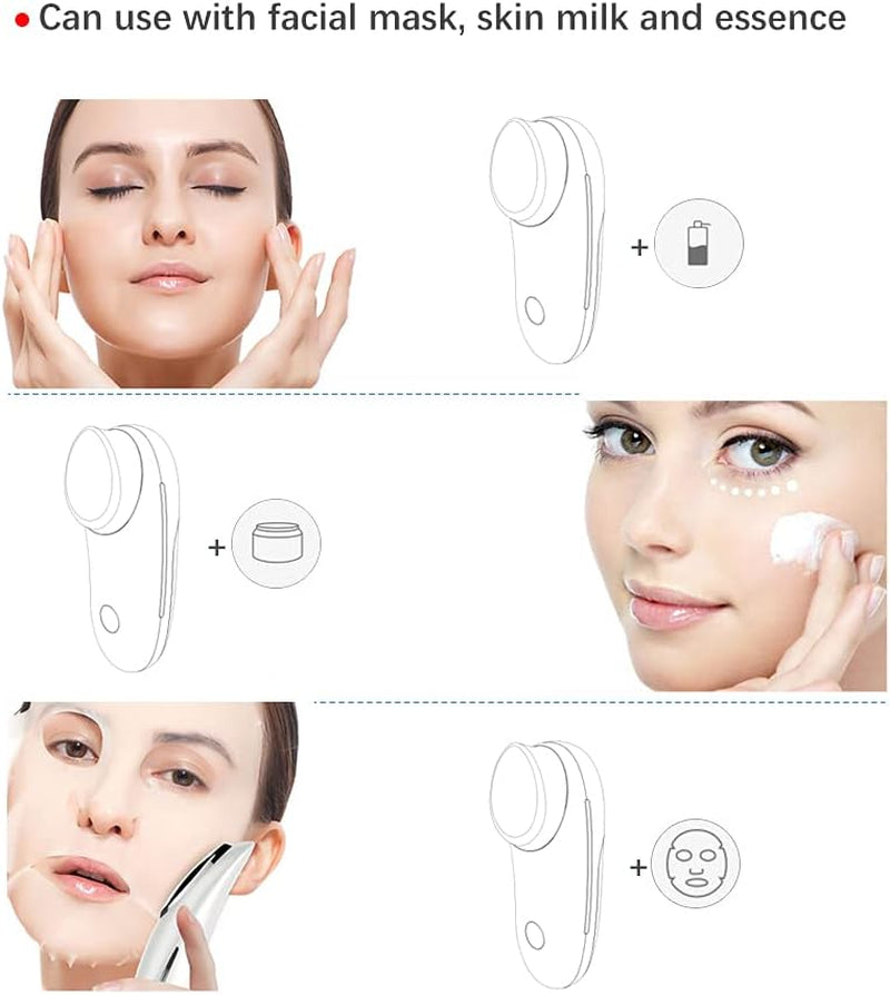 Ionic Facial Massager Deep Cleanser with Vibration Massaging Deep Moisturizer Cleanser Device, Positive and Negative Ions Massager